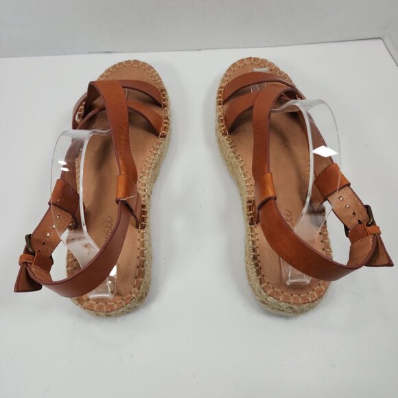 Madewell Malia Asymmetrical Espadrille women strappy Leather Sandals Size 8 - Picture 14 of 14